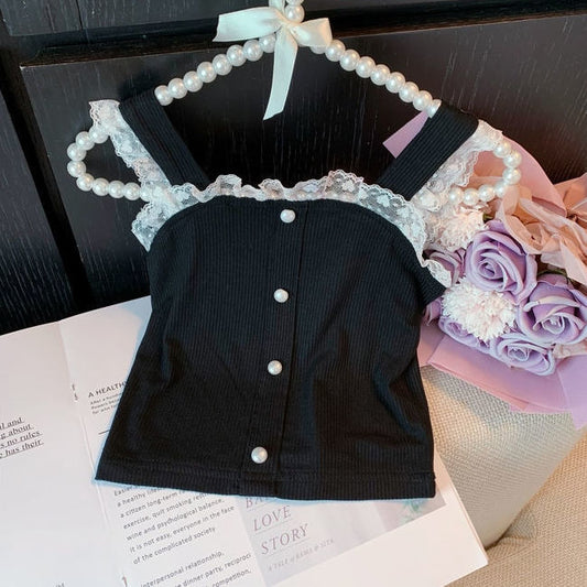 P women's pure cotton vest summer dress foreign Korean version baby girl summer thin casual versatile children's suspender top
