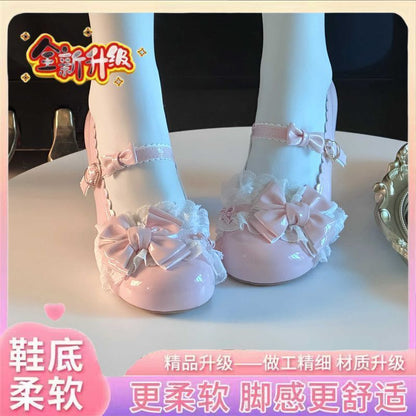 P lolita bow lace high heels