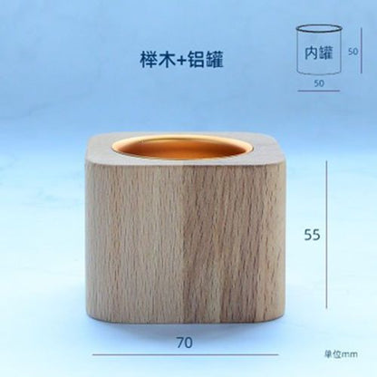 P succulent flower pot black walnut solid wood table ornament