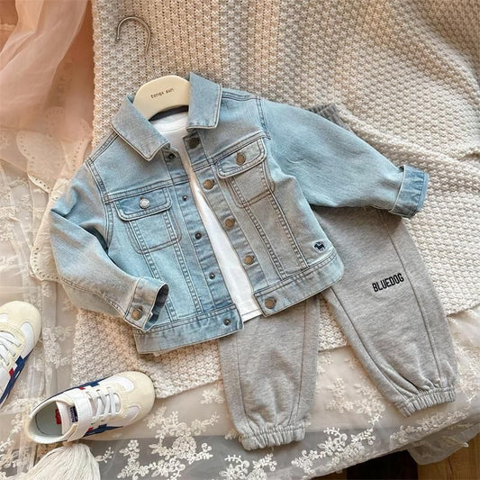 P children's denim Korean version children's new spring and autumn tops baby children's jackets spring and autumn clothes