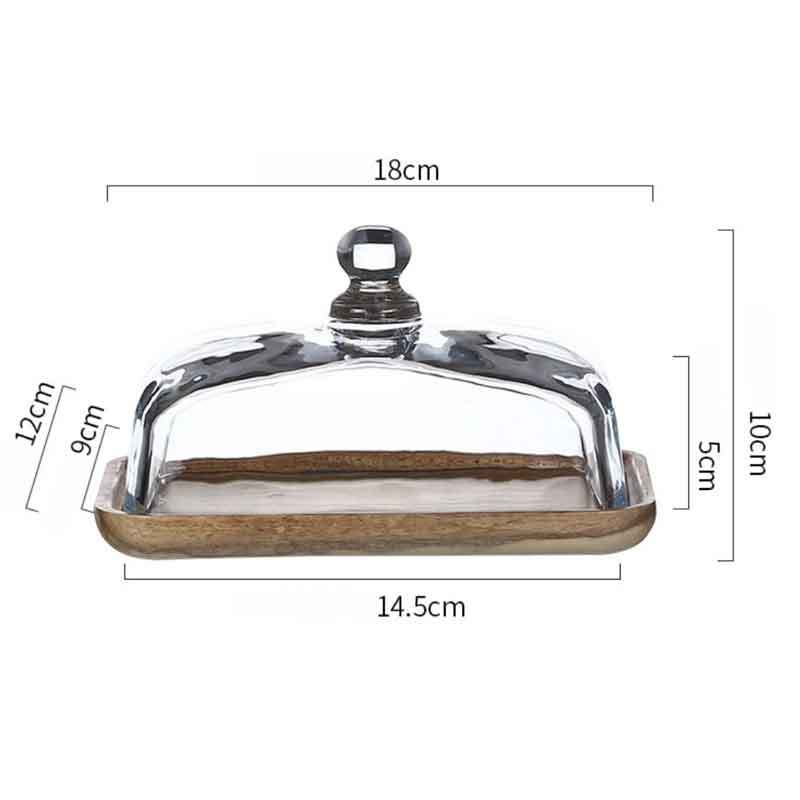 P cheese storage crisper with glass cover