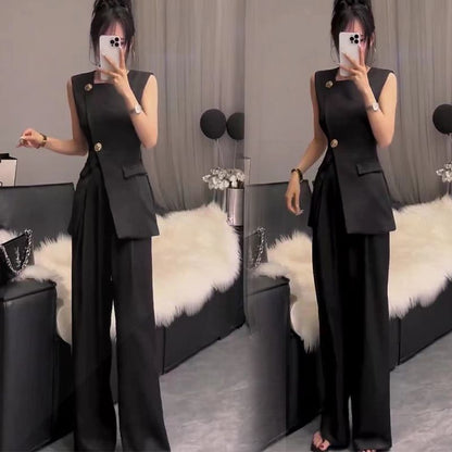 P sleeveless top trousers set