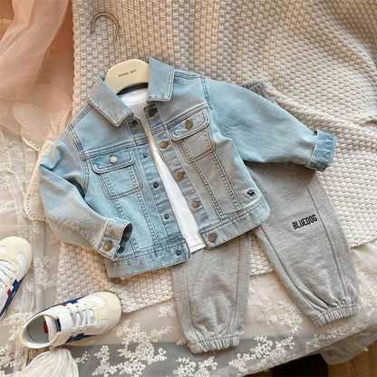 P children's denim Korean version children's new spring and autumn tops baby children's jackets spring and autumn clothes