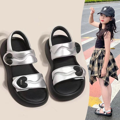 P new soft-soled sports beach shoes summer middle-aged and older children, foreign-style princess students, ultra-light explosion