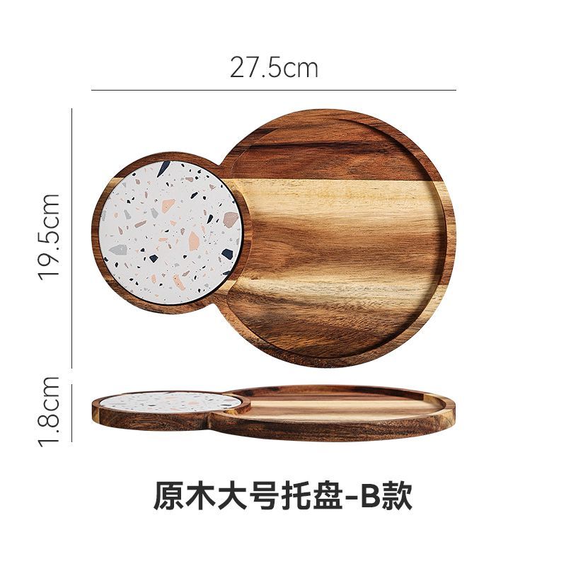 P Japanese style solid wood tray afternoon tea cake small plate