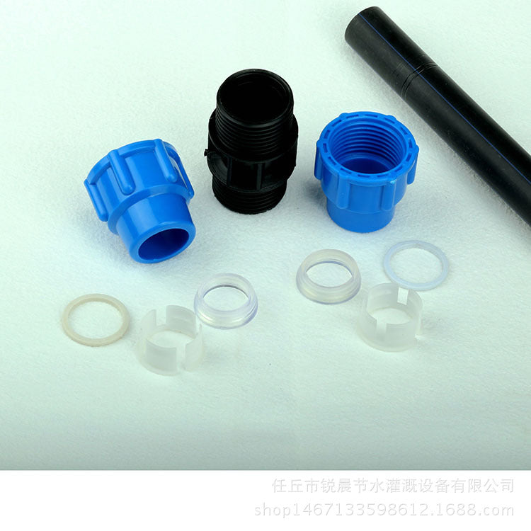 A black PE fast direct tap water plastic water pipe fast direct head plastic direct connector quick connection