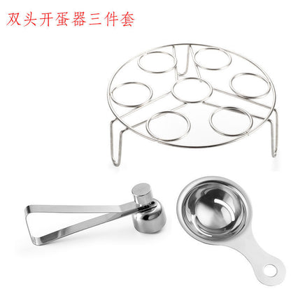 (VIDEO) 304 stainless steel egg opener, egg slicer, double headed sticky rice egg opener, single beater, broken eggshell steamer - Mixbatch