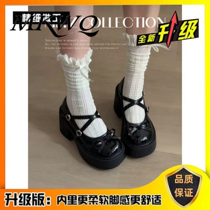P lolita bow lace high heels