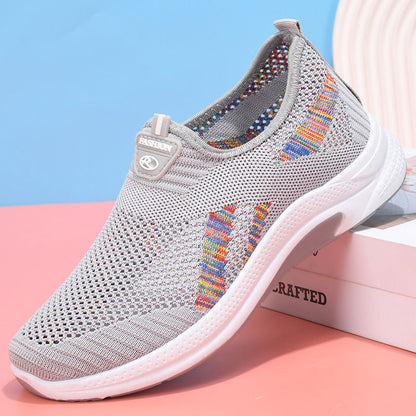 P Summer old Beijing cloth shoes for women, hollow shoes for middle-aged and elderly people, comfortable and breathable shoes for mothers, versatile casual mesh shoes - Mixbatch