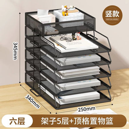 P metal desktop storage rack