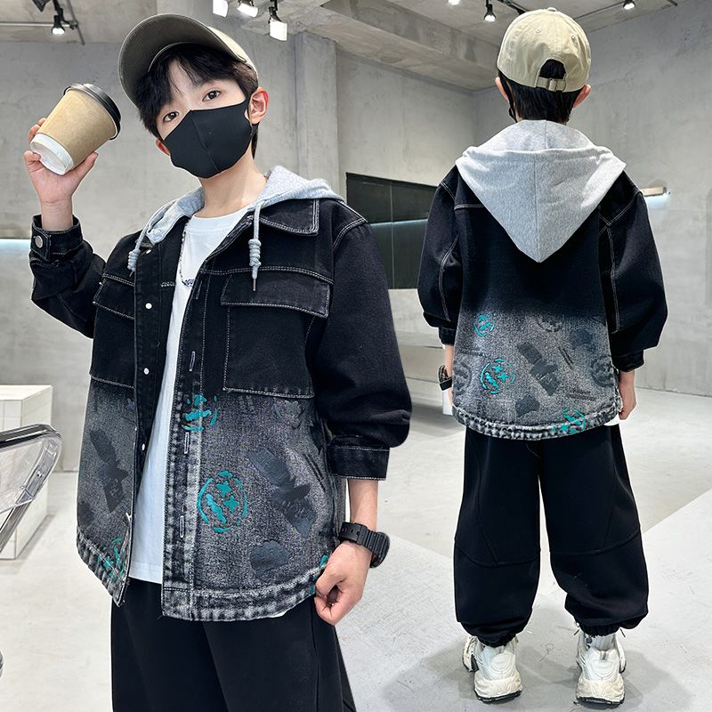 A children's denim jacket baby foreign Korean version of boys' handsome children's jacket spring and autumn models