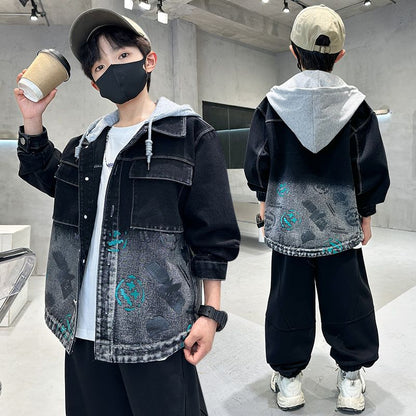 A children's denim jacket baby foreign Korean version of boys' handsome children's jacket spring and autumn models