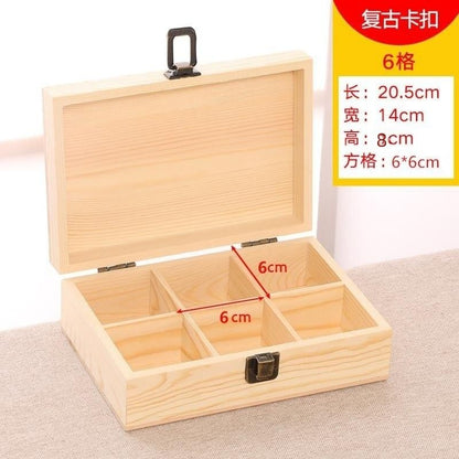P large solid wood box multi-grid storage box tea gift box