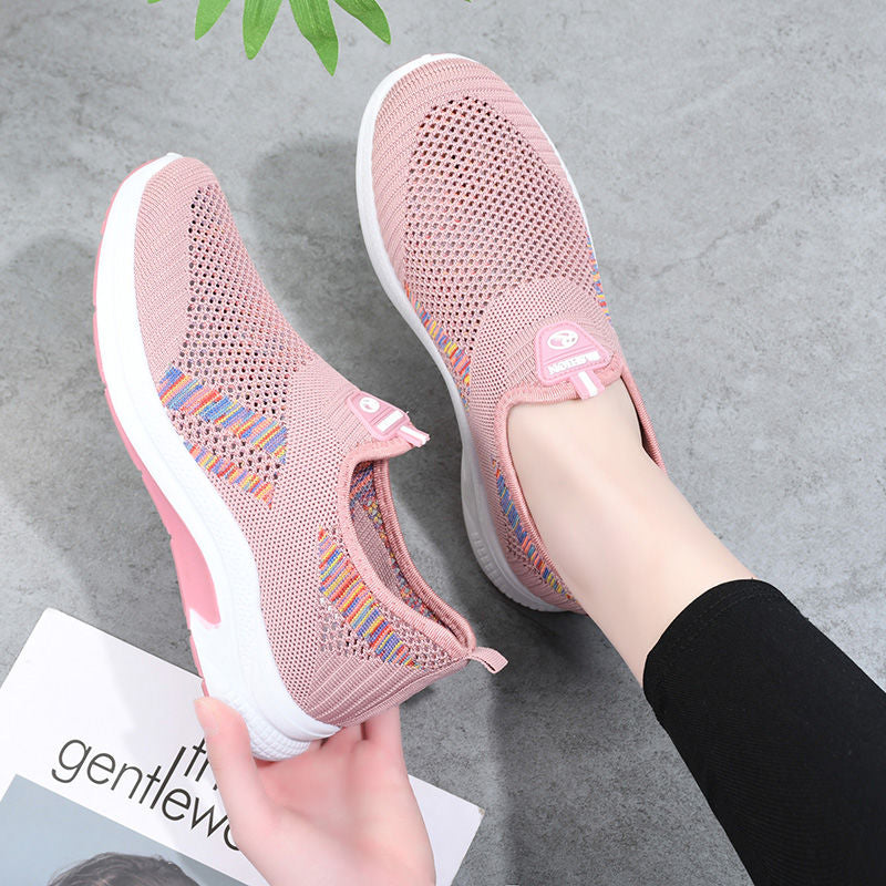 P Summer old Beijing cloth shoes for women, hollow shoes for middle-aged and elderly people, comfortable and breathable shoes for mothers, versatile casual mesh shoes - Mixbatch