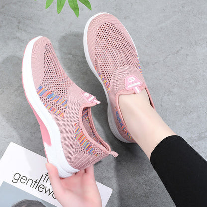 P Summer old Beijing cloth shoes for women, hollow shoes for middle-aged and elderly people, comfortable and breathable shoes for mothers, versatile casual mesh shoes - Mixbatch