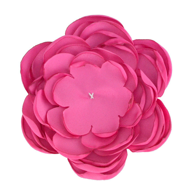 A handmade matte satin hand sewn 9 layers baked edge flower DIY hair accessories burned edge head flower accessories - Mixbatch