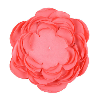 A handmade matte satin hand sewn 9 layers baked edge flower DIY hair accessories burned edge head flower accessories - Mixbatch
