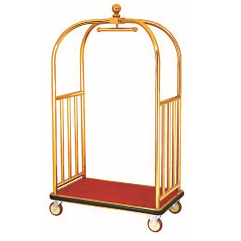 A Titanium hotel lobby luggage cart