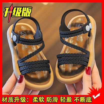 P new large, medium and children's fashion trendy version little girl princess shoes beach cool slippers