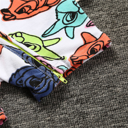 A a new conjoined baby cotton summer home clothes for boys and girls on behalf of INS thin climbing clothes with double zippers. - Mixbatch