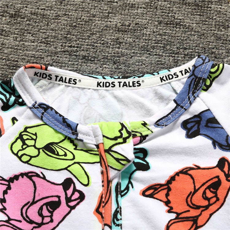A a new conjoined baby cotton summer home clothes for boys and girls on behalf of INS thin climbing clothes with double zippers. - Mixbatch