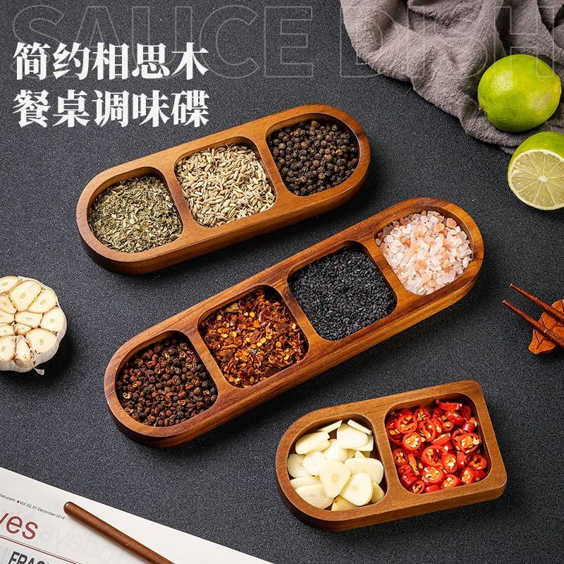 طبق نكهة مصنوع من خشب الأكاسيا، طبق وجبات خفيفة منزلي من الخشب الصلب