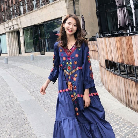 P photo white skirt seaside vacation super fairy small ethnic style dress