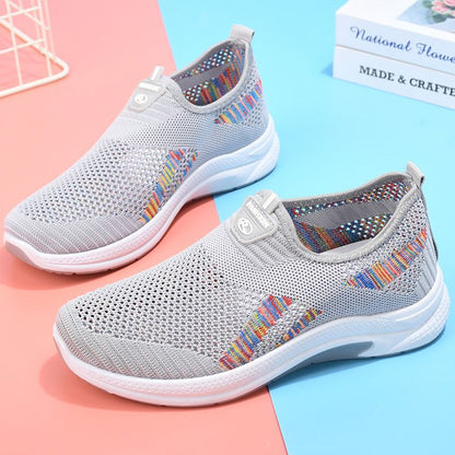 P Summer old Beijing cloth shoes for women, hollow shoes for middle-aged and elderly people, comfortable and breathable shoes for mothers, versatile casual mesh shoes - Mixbatch