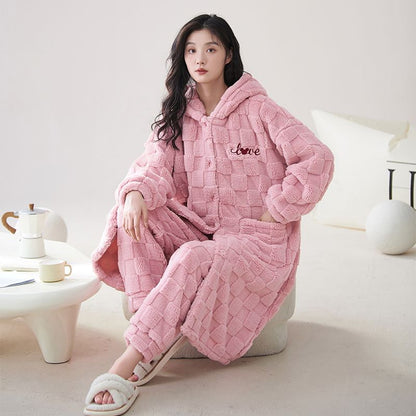 P winter plush pajama set