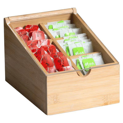A Log tea bag storage box Coffee milk tea bag Tea bag Grid storage box Special for hotel western restaurant