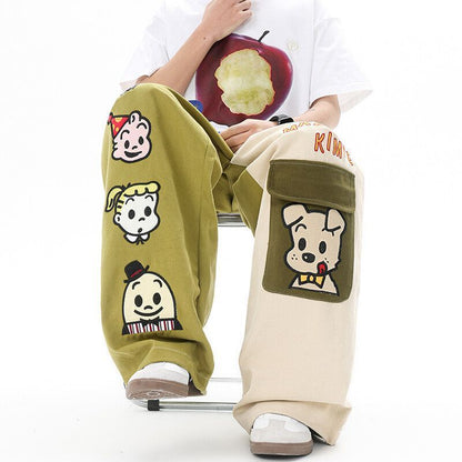 P cartoon print pants