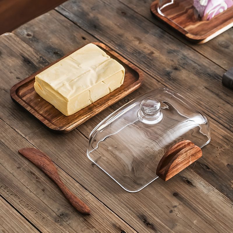 P cheese storage crisper with glass cover