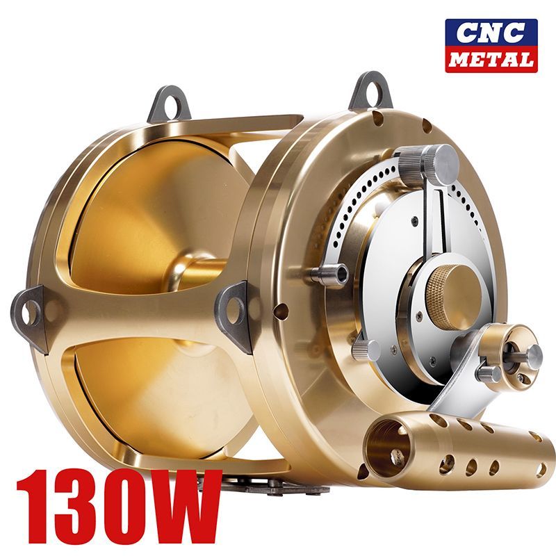 A oversized model all-metal drum CNC deep-sea iron plate steamer fishing sea fishing slow rock fishing giant golden gun wheel