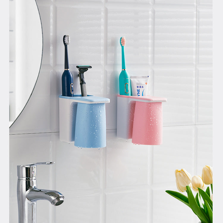 Internet celebrity upside-down magnetic brushing cups, mouthwash cups, wall-mounted household multi-functional toothpaste, toothbrushes, shelves, storage racks - Mixbatch