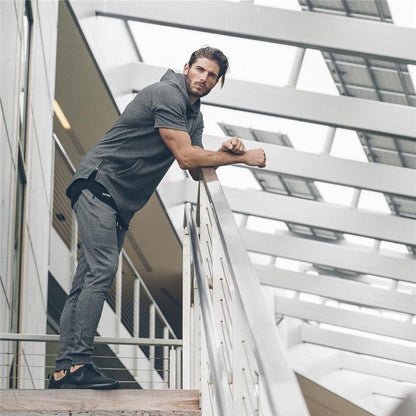 P Sports Men's Spring and Autumn Slim-fit Pants Running Training Tie Foot Embroidery Casual Elastic Slim-fit Cotton Pants