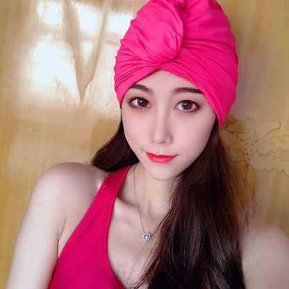 A korean new swim cap women's long hair fashion adult beach hat oversized bula head ladies hot spring swimming cap