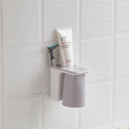 Internet celebrity upside-down magnetic brushing cups, mouthwash cups, wall-mounted household multi-functional toothpaste, toothbrushes, shelves, storage racks - Mixbatch