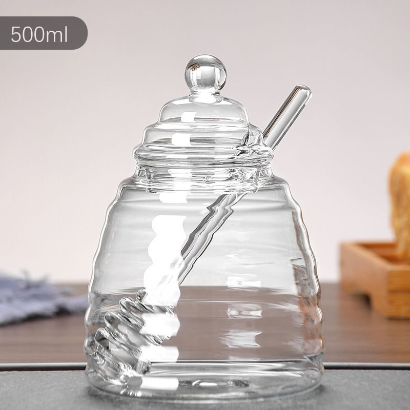 P Jam honey glass jar