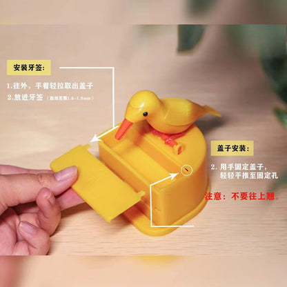 Push-type bird toothpick box creative Douyin same cute toothpick tube bird toothpick box - Mixbatch