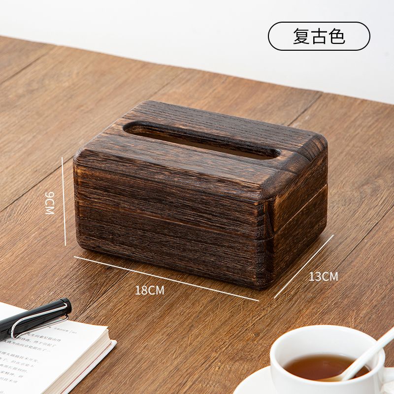 P Solid wood  tissue box Sycamore wood
