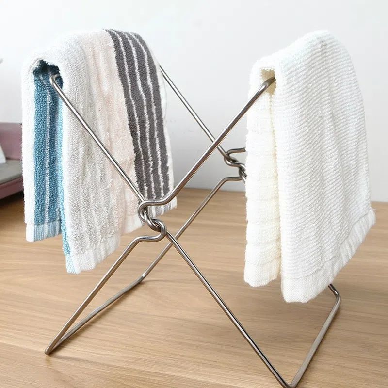 Stainless steel kitchen garbage rack, garbage bag rack, cloth rack, foldable storage rack, plastic bag rack, garbage bin bracket - Mixbatch
