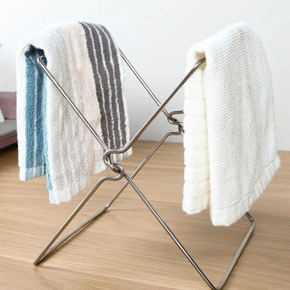 Stainless steel kitchen garbage rack, garbage bag rack, cloth rack, foldable storage rack, plastic bag rack, garbage bin bracket - Mixbatch