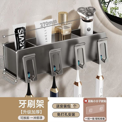 Bathroom toothbrush holder without punching holes, removable for cleaning, brushing teeth, mouthwash cups, bathroom household toothbrush holders, toothbrush holder - Mixbatch