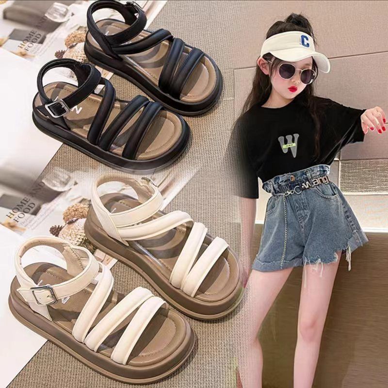 P children's girls sandals students cute versatile foreign style open-toed temperament summer new fashion Korean version of princess sandals