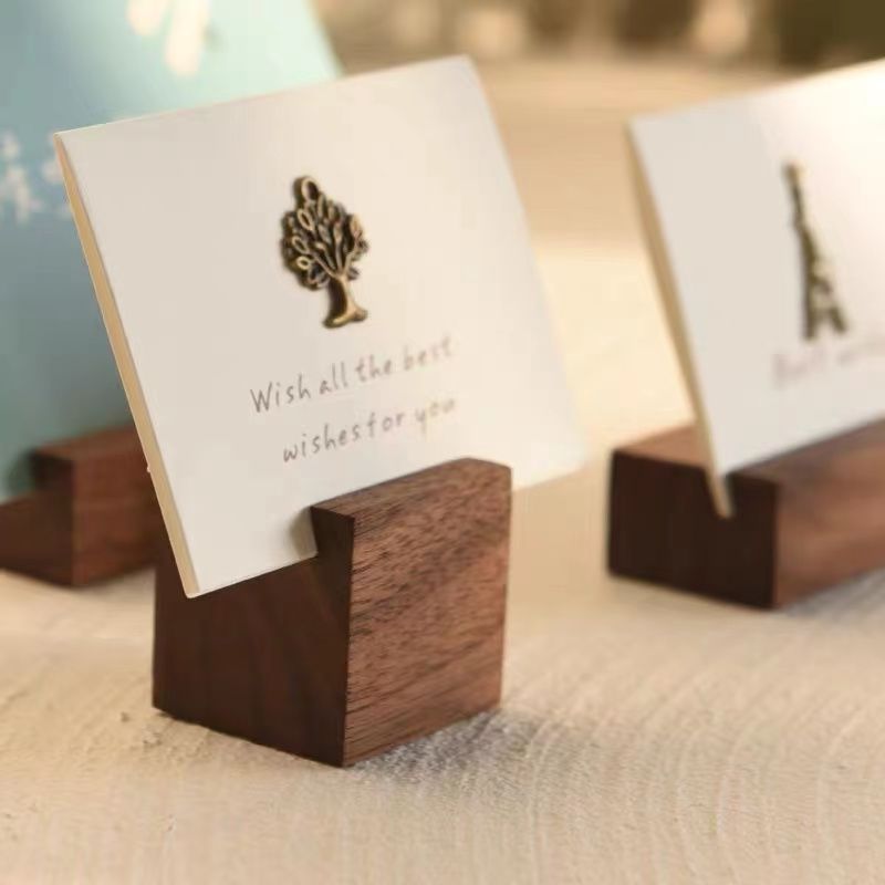 P solid wood creative photo ins desktop business card base