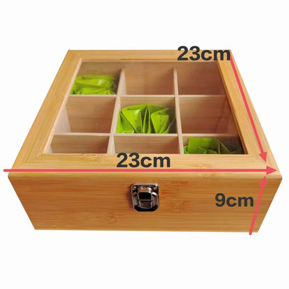 P Bamboo Wood Doge Wenwan Walnut Storage Box Babao Tea Coffee Storage Box Yagli Board Transparent Solid Wood Finishing Box