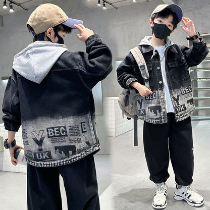 A children's denim jacket baby foreign Korean version of boys' handsome children's jacket spring and autumn models