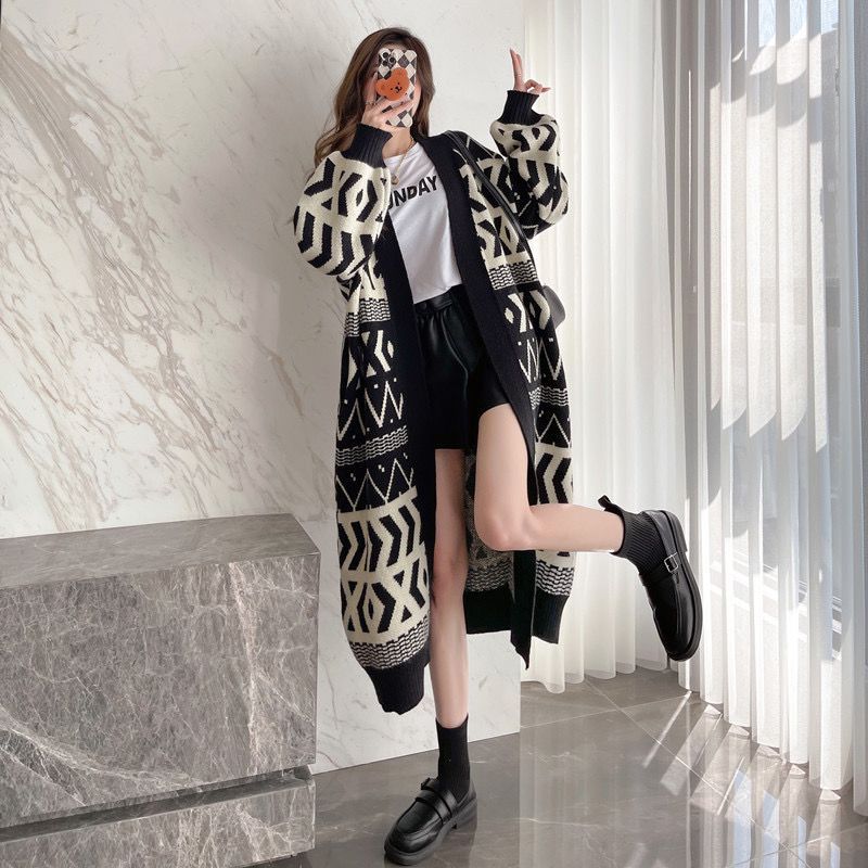 P sweater long jacket