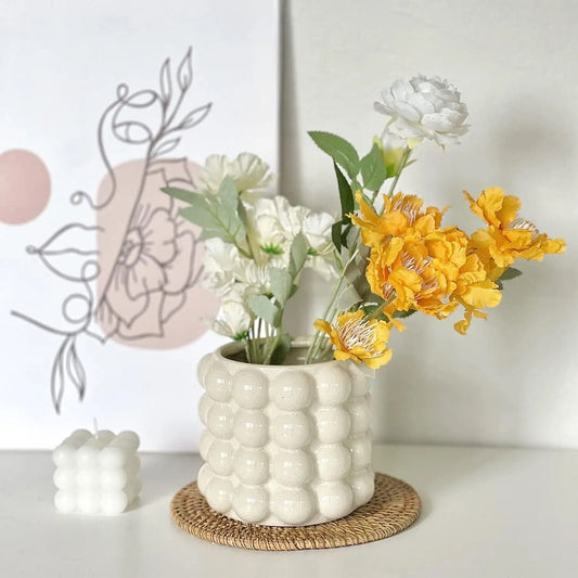 P ceramic flower pot ornament