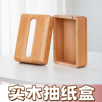 P solid wood tissue box household simple paper drawer box dining table coffee table table wooden drawer paper box living room bedroom meal paper box